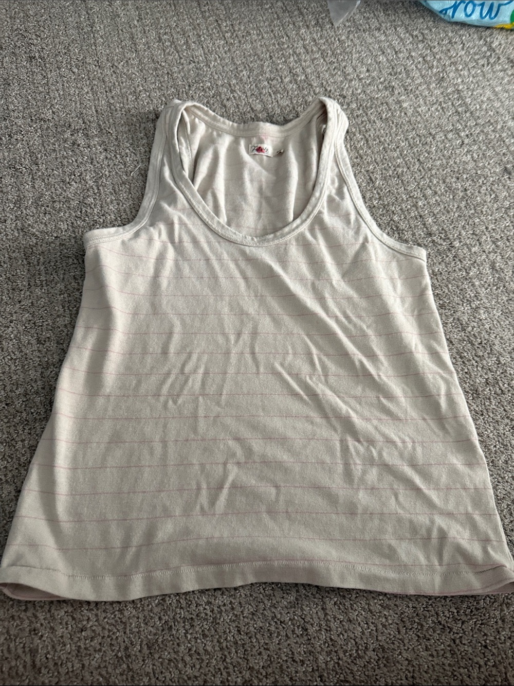 Faherty Cream Scoop Neck Striped Tank